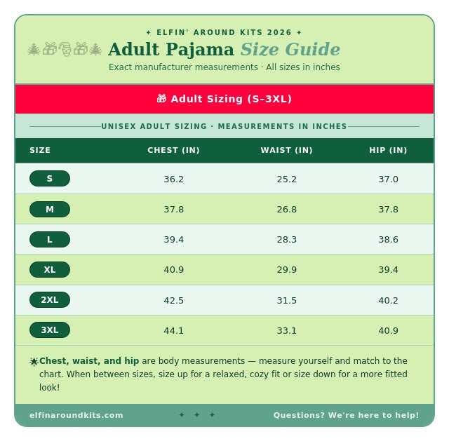 Elfin Jammies™ Adult Matching Pajamas