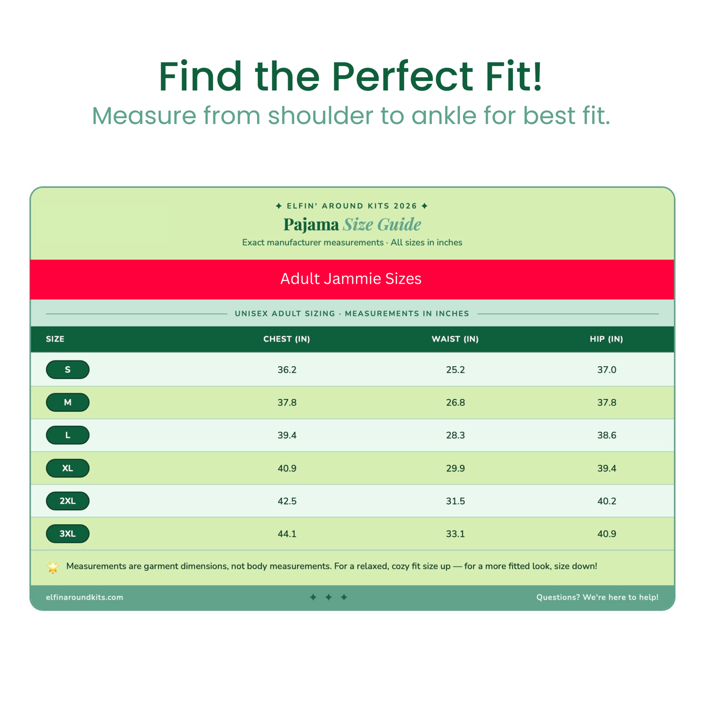 Elfin Jammies™ Adult Matching Pajamas