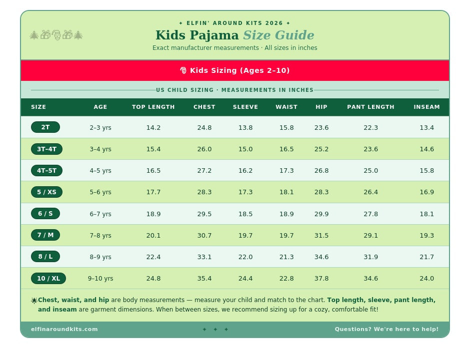 Elfin Jammies™ Children's Matching Pajamas